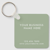 Moderne Saliegroene QR-code Zakelijke Promotie Sleutelhanger (Voorkant)