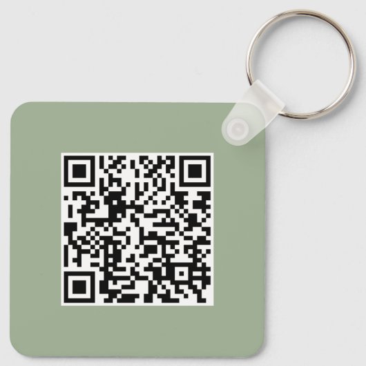 Moderne Saliegroene QR-code Zakelijke Promotie Sleutelhanger (Achterkant)