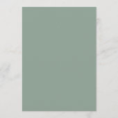Moderne saliegroene rand bruiloft menu (Achterkant)