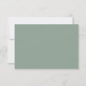 Moderne saliegroene rand trouwkaart RSVP kaartje (Achterkant)