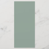 Moderne saliegroene rand trouwmenu menu (Achterkant)