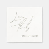 Moderne saliegroene script dank papier servet (Voorkant)