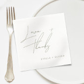 Moderne saliegroene script dank papier servet