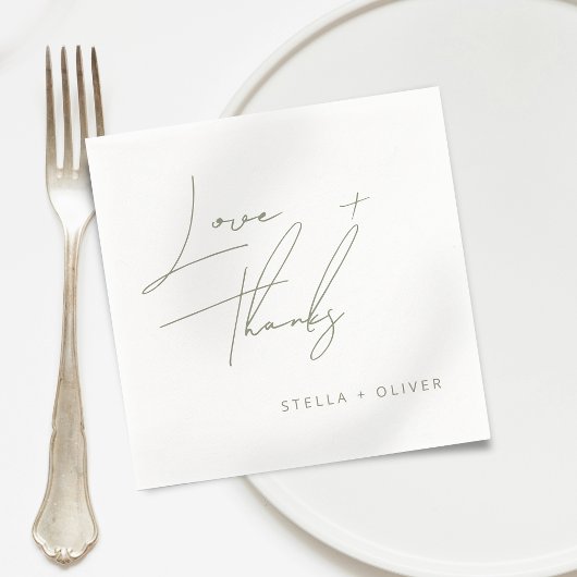 Moderne saliegroene script dank papier servet