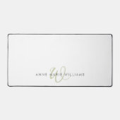 Moderne Saliegroene Script Monogram Bureaumat (Voorkant)