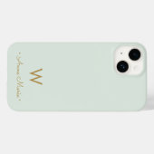 Moderne saliegroene script monogram Case-Mate iPhone case (Achterkant (horizontaal))