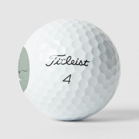 Moderne Saliegroene Script Monogram Golfballen (Logo)