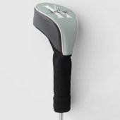 Moderne Saliegroene Script Monogram Golfheadcover (Schuin)