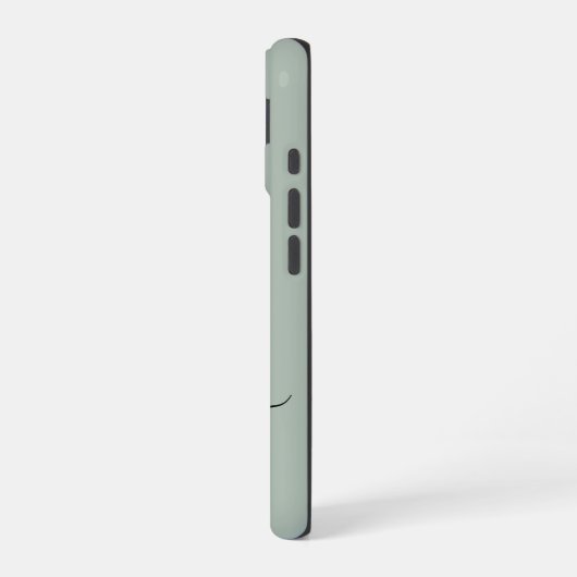Moderne saliegroene script monogram iPhone 16 hoesje (Linkerkant)