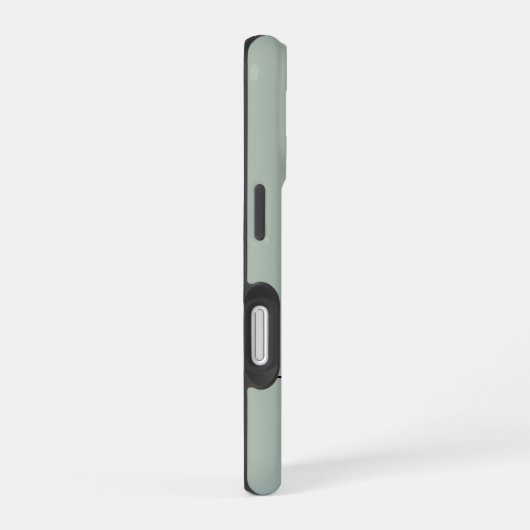 Moderne saliegroene script monogram iPhone 16 hoesje (Rechterkant)