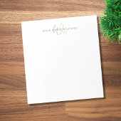 Moderne Saliegroene Script Monogram Notitieblok