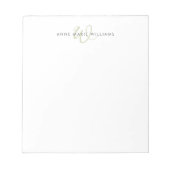 Moderne Saliegroene Script Monogram Notitieblok (Voorkant)