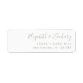 Moderne saliegroene script retouradres etiket (Voorkant)
