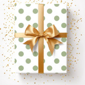 Moderne saliegroene stippenpatroon cadeaupapier