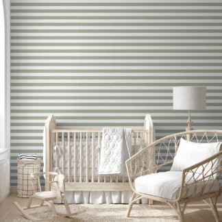 Moderne saliegroene strepen behang
