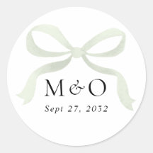 Moderne saliegroene strik waterverf monogram bruil