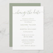 Moderne saliegroene uitstel van de bruiloft aankondiging (Voorkant / Achterkant)