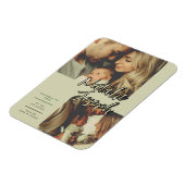 Moderne saliegroene unieke script familiefoto magneet (Linkerzijde)