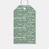 Moderne saliegroene witte typografie Vaderdag Cadeaulabel (Voorkant)