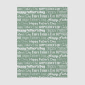Moderne saliegroene witte typografie Vaderdag Tissuepapier (Voorkant)