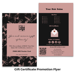 Moderne Salon Cadeaubon Promotie Flyer