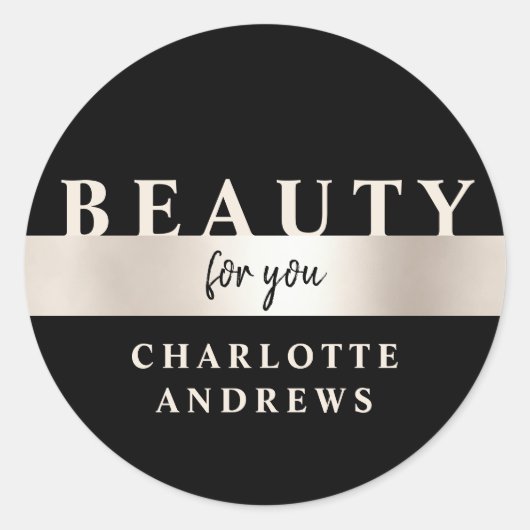 Moderne Salon Rosegold Classic Ronde Sticker (Voorkant)