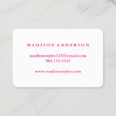 Moderne Salon Roze Lippen Make-up Artiest Visitekaartje (Achterkant)