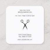 Moderne Salon Scharen Monogram (Hout) Vierkante Visitekaartje (Achterkant)