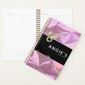 Moderne Salon Schoonheidsschaar Goud Boeking Roze Planner (Display)
