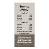 Moderne salon service menu Bloemig haar kleurrijk (Voorkant)