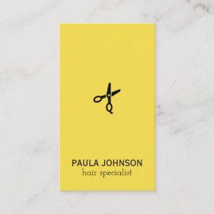 Moderne Salon Shears Haarspecialist (geel) Visitekaartje