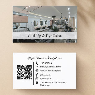 Moderne Salon Social Media Foto QR Code Visitekaartje