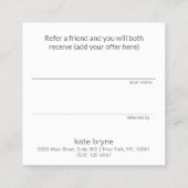 Moderne Salon Spa Klantverwijzing Aanbevelingskaartje (Achterkant)