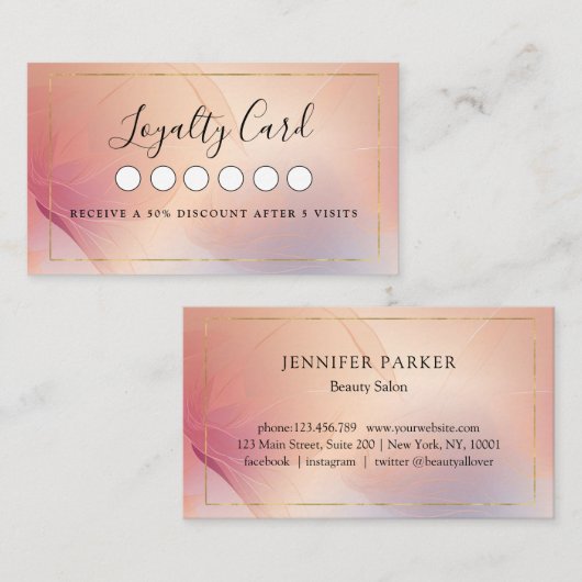 Moderne Salon Spa Loyaliteit 5 Visitekaartje (Voorkant / Achterkant)