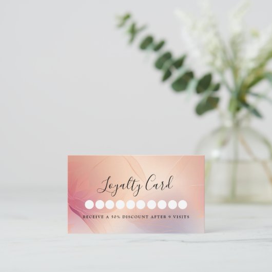 Moderne Salon & Spa Loyaliteit Kaart Visitekaartje (Staand voorkant)