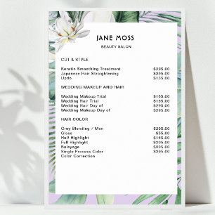 Moderne Salon Waterverf Tropische Prijslijst Poster