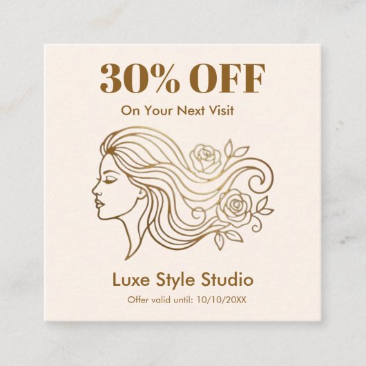 Moderne Salonafspraak Korting Couponkaart (Voorkant)