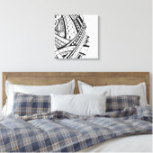 Moderne Samoaanse tattoo kunst Canvas Afdruk (Insitu (Slaapkamer))