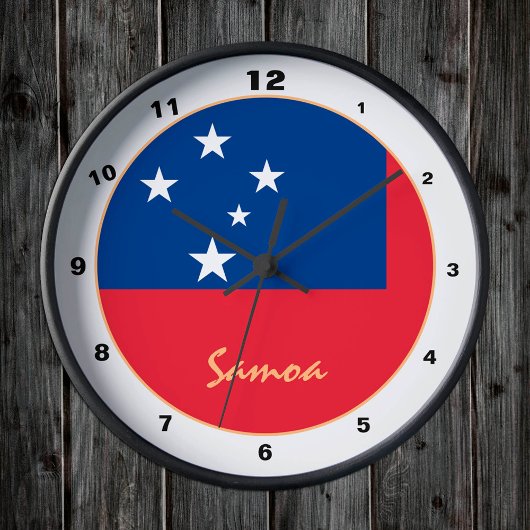 Moderne Samoaanse vlag, Samoa trendy Home / design Ronde Klok