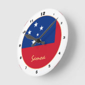 Moderne Samoaanse vlag, Samoa trendy Home / design Ronde Klok (Hoek)