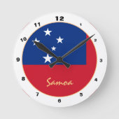 Moderne Samoaanse vlag, Samoa trendy Home / design Ronde Klok (Voorkant)
