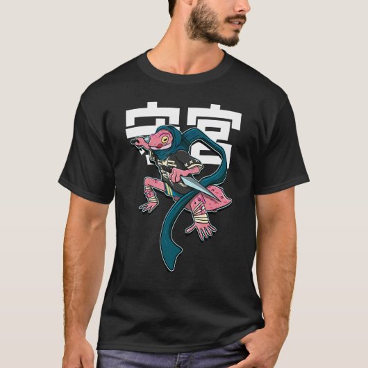 Moderne Samurai Leopard Gecko Lizard Reptiel T-shirt (Voorkant)