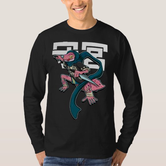 Moderne Samurai Leopard Gecko Lizard Reptiel T-shirt (Voorkant)