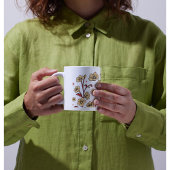 Moderne Sandy Brunt Bruine Bloemen Mok