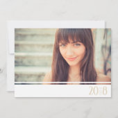 Moderne Sandy & White Class of Photo Invitations Kaart (Voorkant)