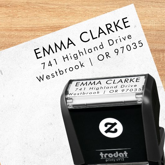 Moderne Sans Serif Retouradres Zelfinkende Stempel