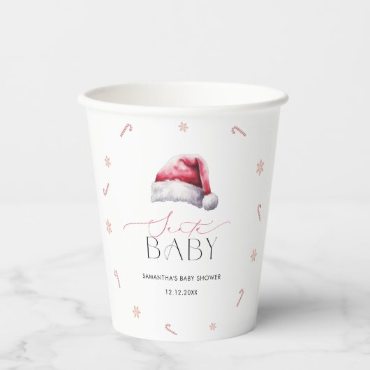 Moderne Santa Baby Christmas Baby shower papieren Papieren Bekers (Voorkant)