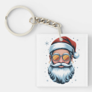 Moderne Santa Claus vector kunst met zonnebril  Sleutelhanger