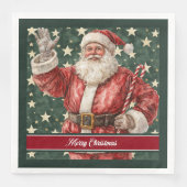 Moderne Santa Claus Waterverf vakantie servetten (Voorkant)