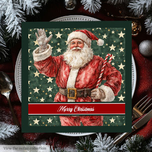 Moderne Santa Claus Waterverf vakantie servetten